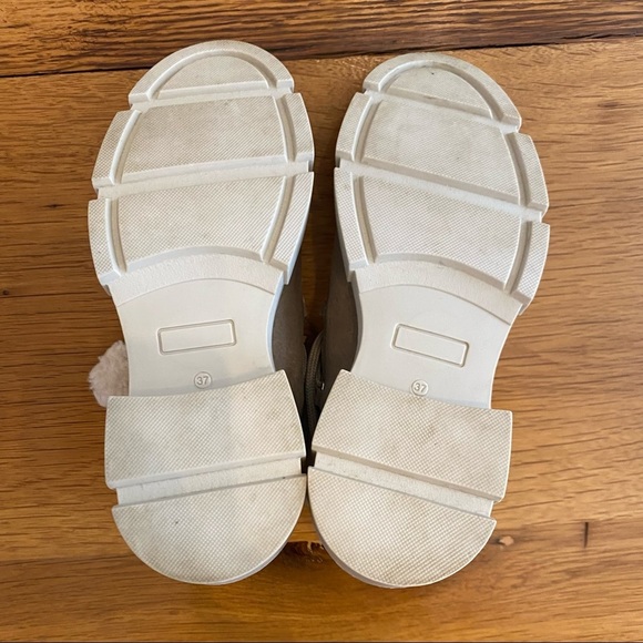 Avellini Made in Portugal Suede Leather Lace-Up Chunky Boots SZ 6.5 US Taupe - Picture 8 of 9